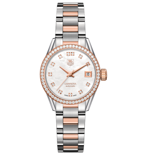 TAG Heuer Carrera Calibre 9 28 Stainless Steel / Rose Gold / Diamond / MOP - Diamond / Bracelet